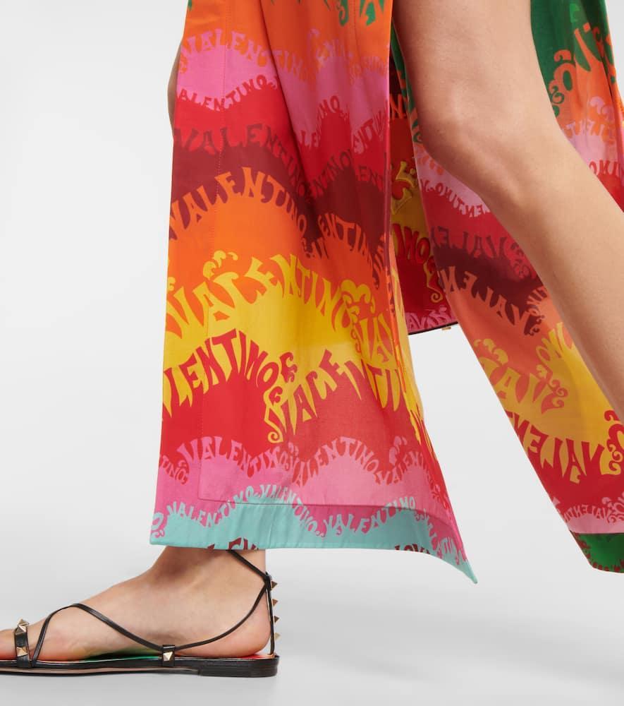 Printed Silk And Cotton Wrap Skirt In Multicoloured Product Image