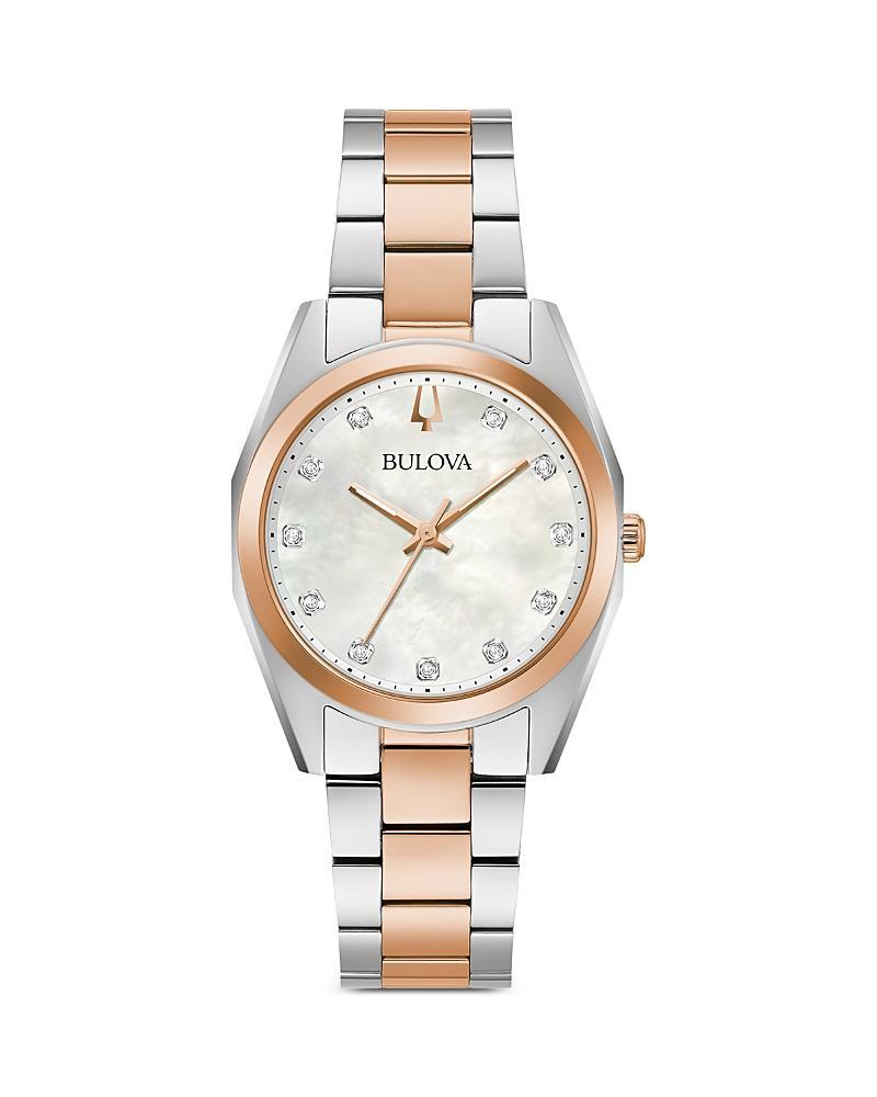 Bulova Surveyor Womens Diamond Accent Two Tone Stainless Steel Bracelet Watch 98p207, One Size Product Image