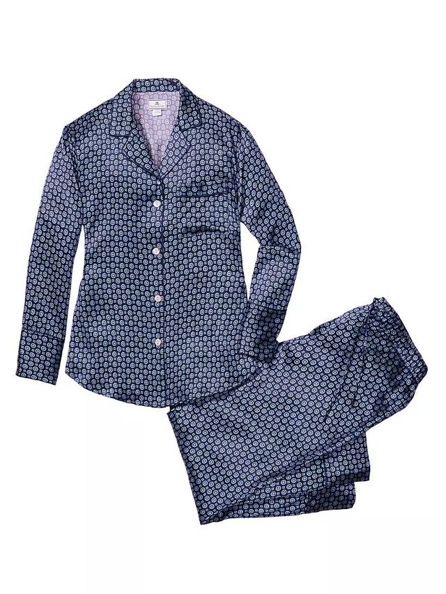 Midnight Foulard Silk 2-Piece Pajama Set Product Image