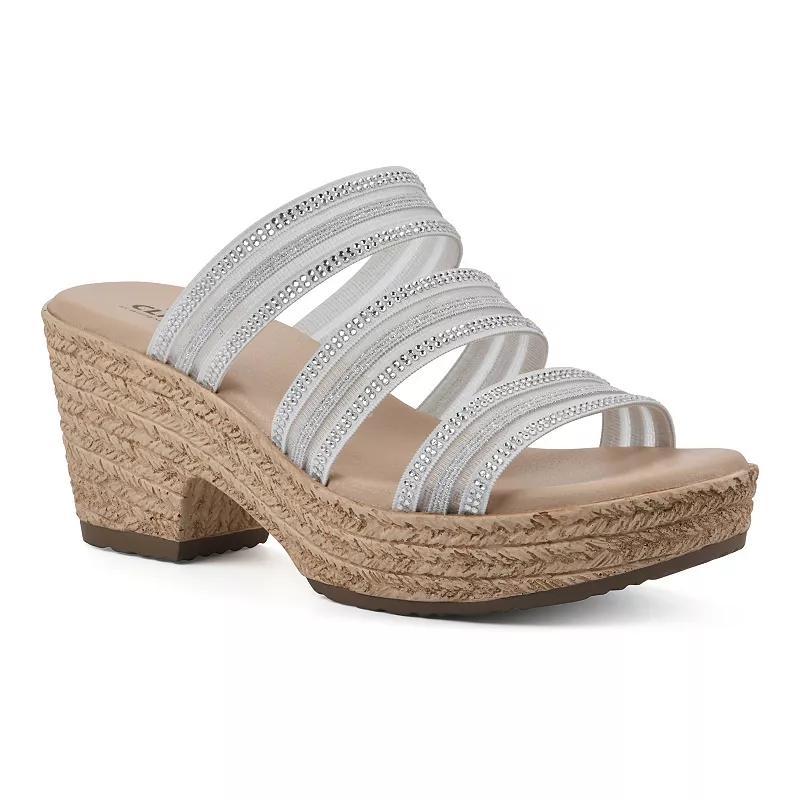 Cliffs by White Mountain Bianna Womens Wedge Sandals Silver Grey Mesh Product Image