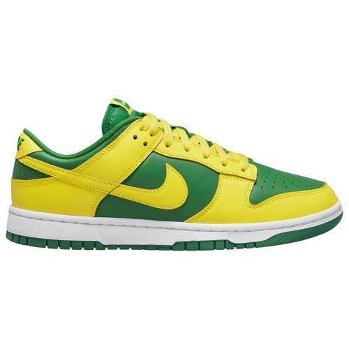 Nike Mens Dunk Low Retro - Shoes Yellow/Green/White Product Image