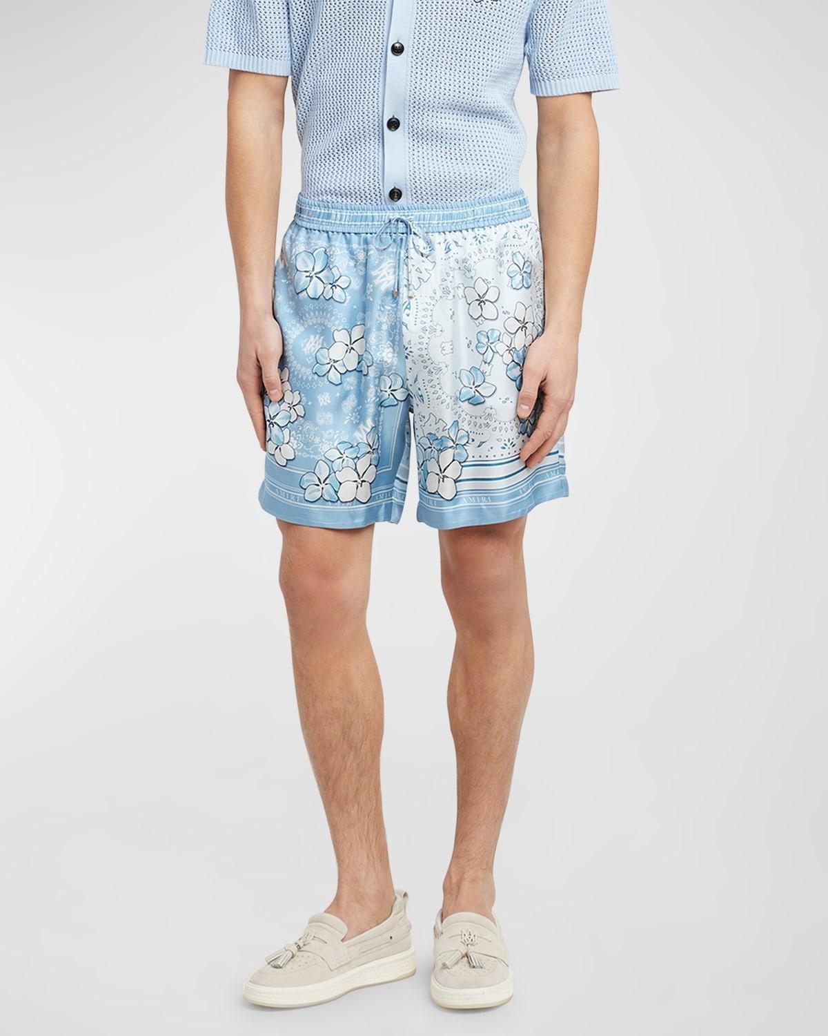 Mens Bandana Floral Silk Shorts product image