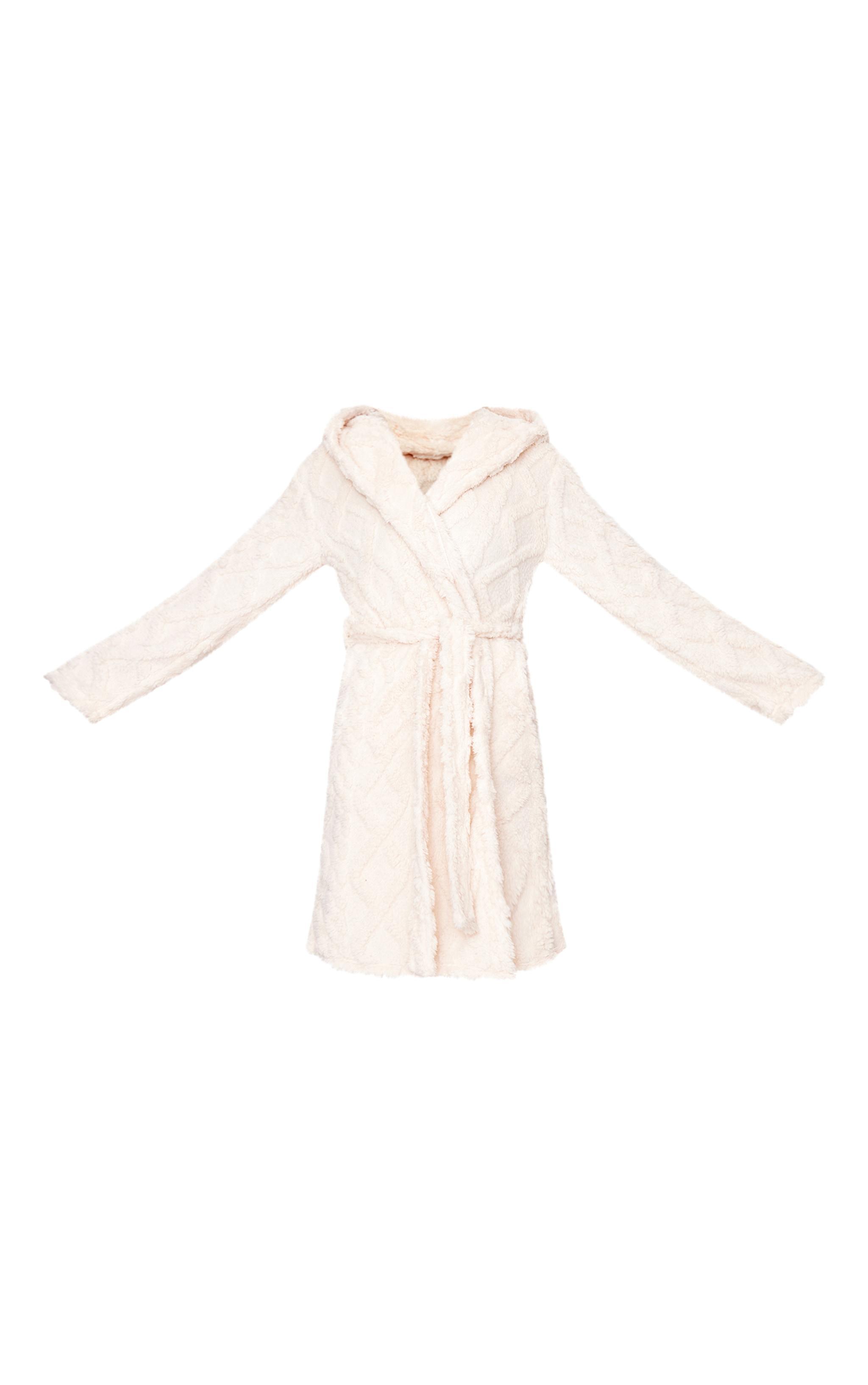 Cream Cable Fleece Bath Robe Product Image