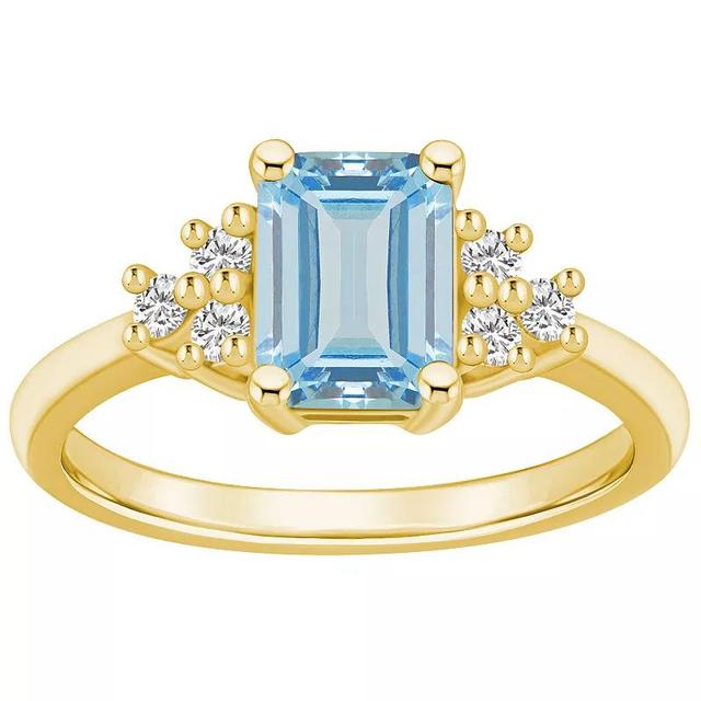 Alyson Layne 14k Rose Gold Emerald-Cut Morganite & 1/5 Carat T.W. Diamond Ring, Womens Product Image