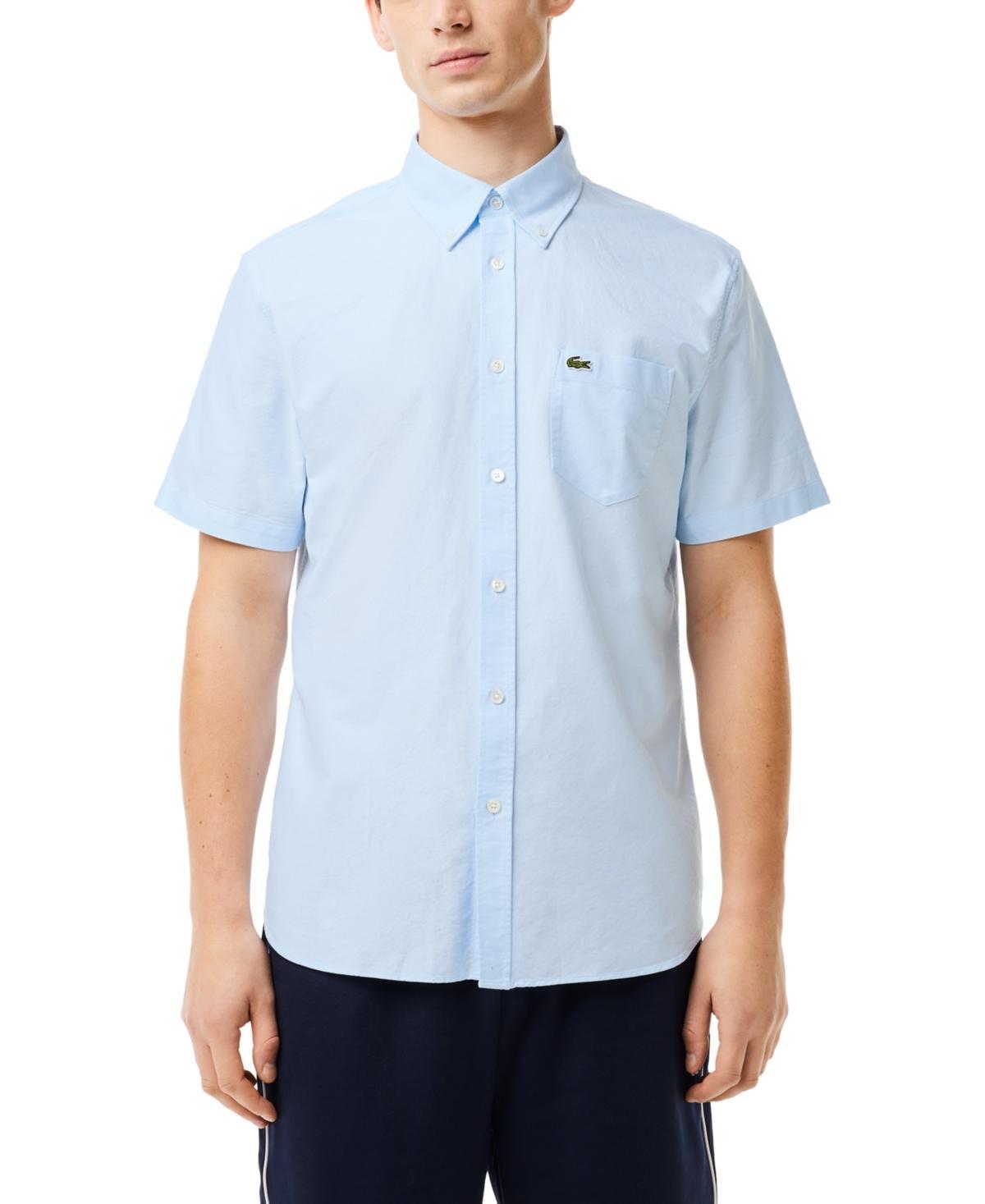 Lacoste Mens Short Sleeve Button-Down Oxford Shirt - F2w Abysm/ Product Image