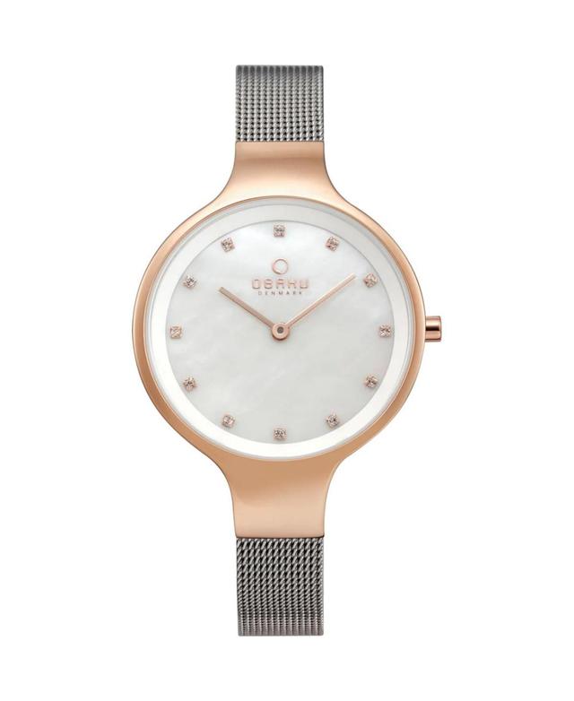 Obaku Womens Rose White mother of pearl Dial Watch - V173LXVWMC Product Image