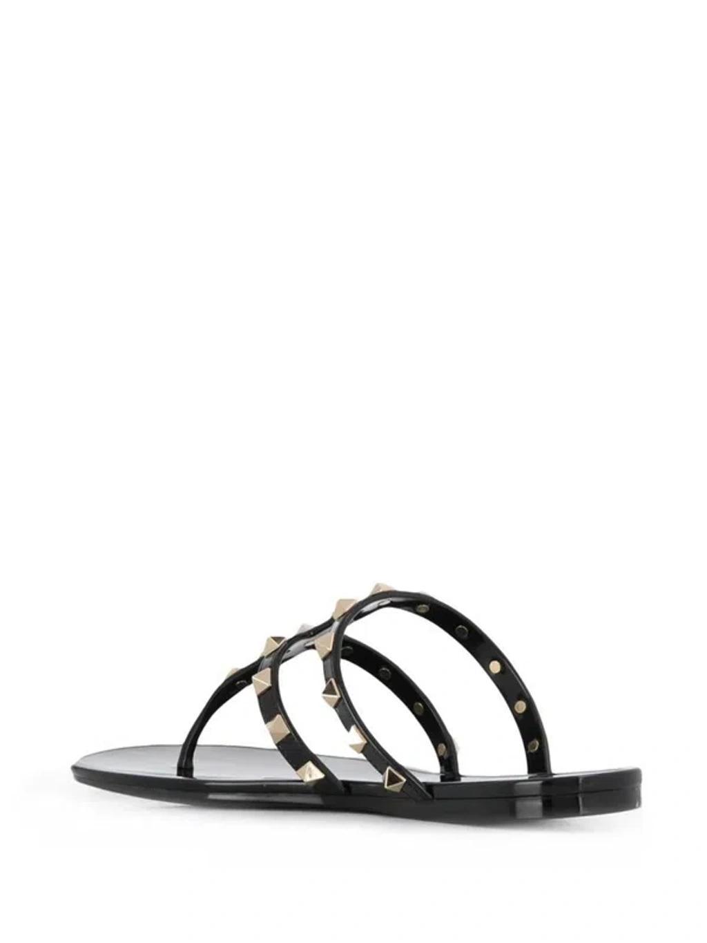 Rockstud Thong Sandals In Black Product Image