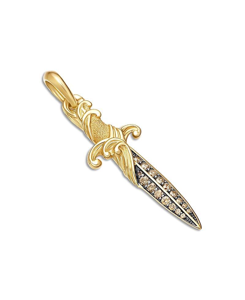 David Yurman 18K Yellow Gold Cognac Diamond Dagger Amulet Pendant Product Image