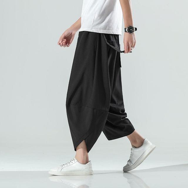 Mid Rise Plain Crop Harem Pants Product Image