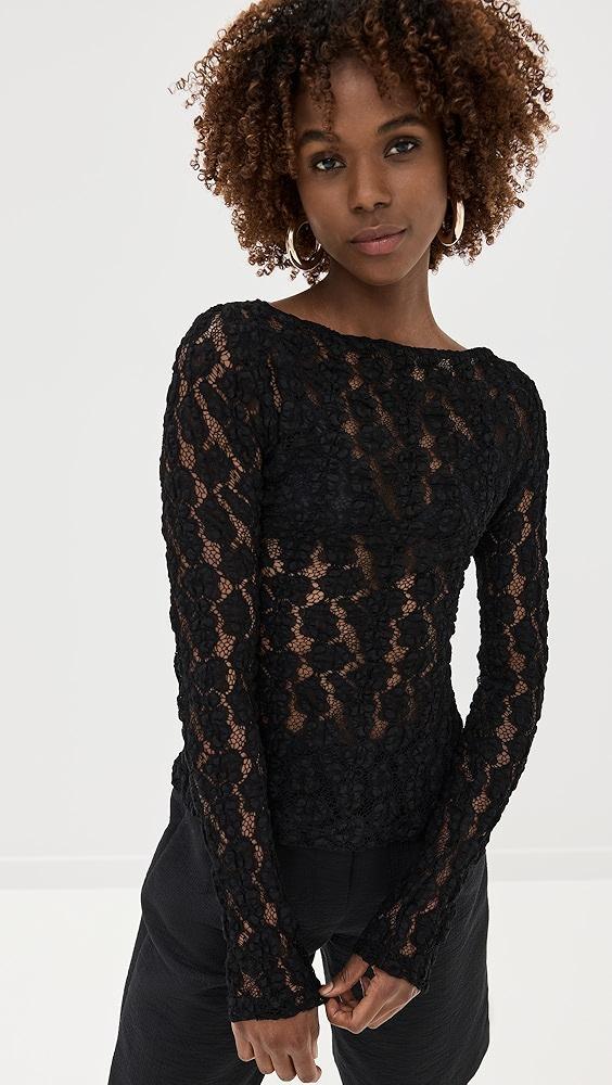 Róhe Lace Boat Neck Top | Shopbop Product Image