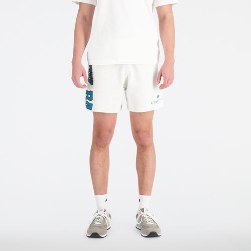 New Balance Mens Uni Big Font Shorts - Grey/Teal Product Image