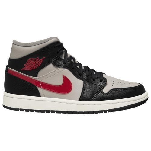 Jordan Womens Jordan AJ 1 Mid - Womens Basketball Shoes Red/White/Black Product Image