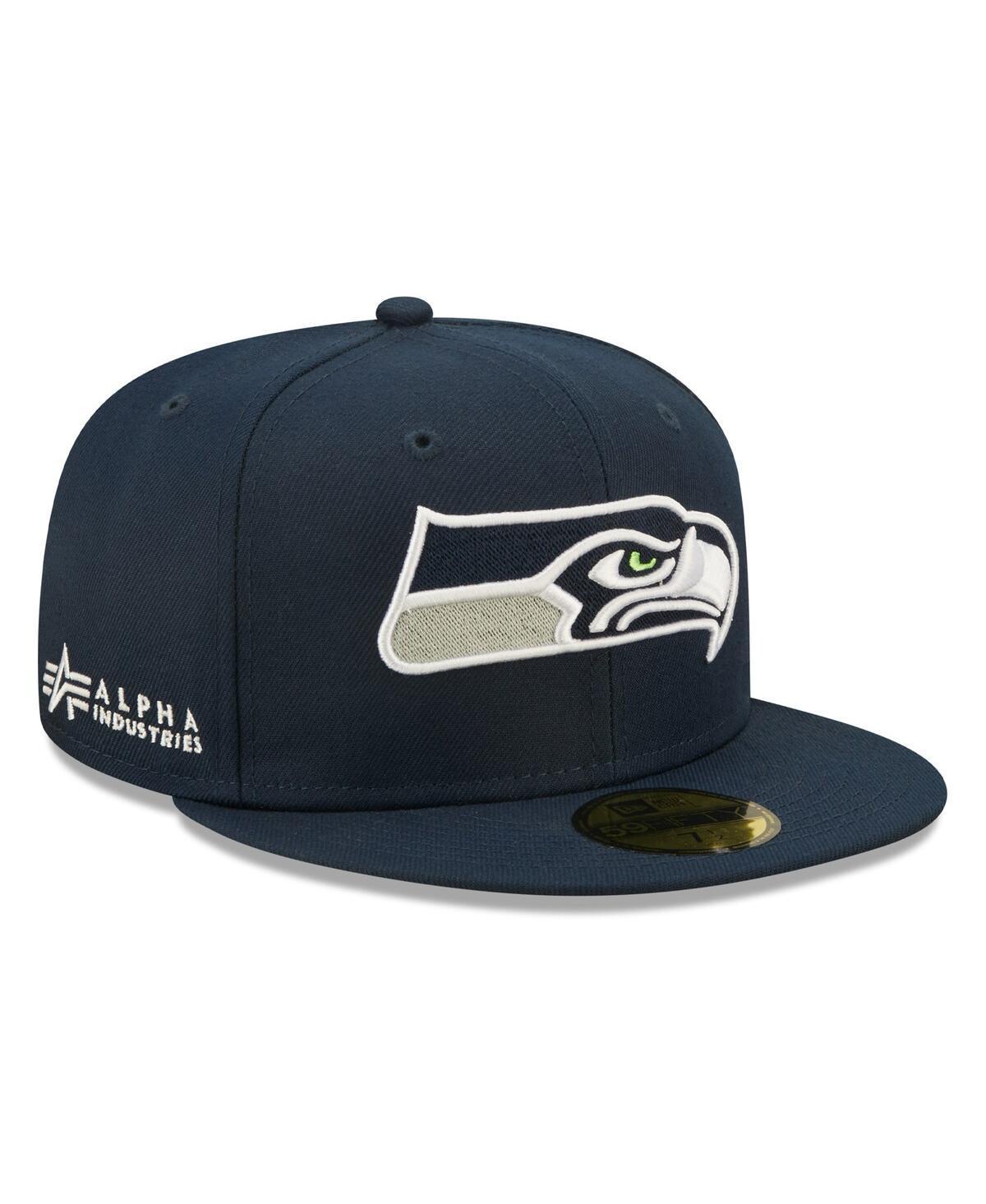 Mens New Era x Alpha Industries College Navy Seattle Seahawks Alpha 59FIFTY Fitted Hat Product Image