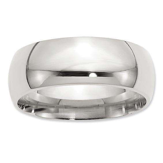 Men's 8.0mm Comfort Fit Wedding Band in Sterling Silver Product Image