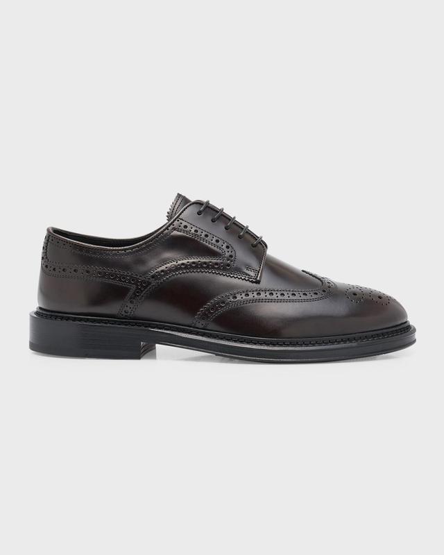 Mens Wingtip Brogue Leather Derby Shoes Product Image