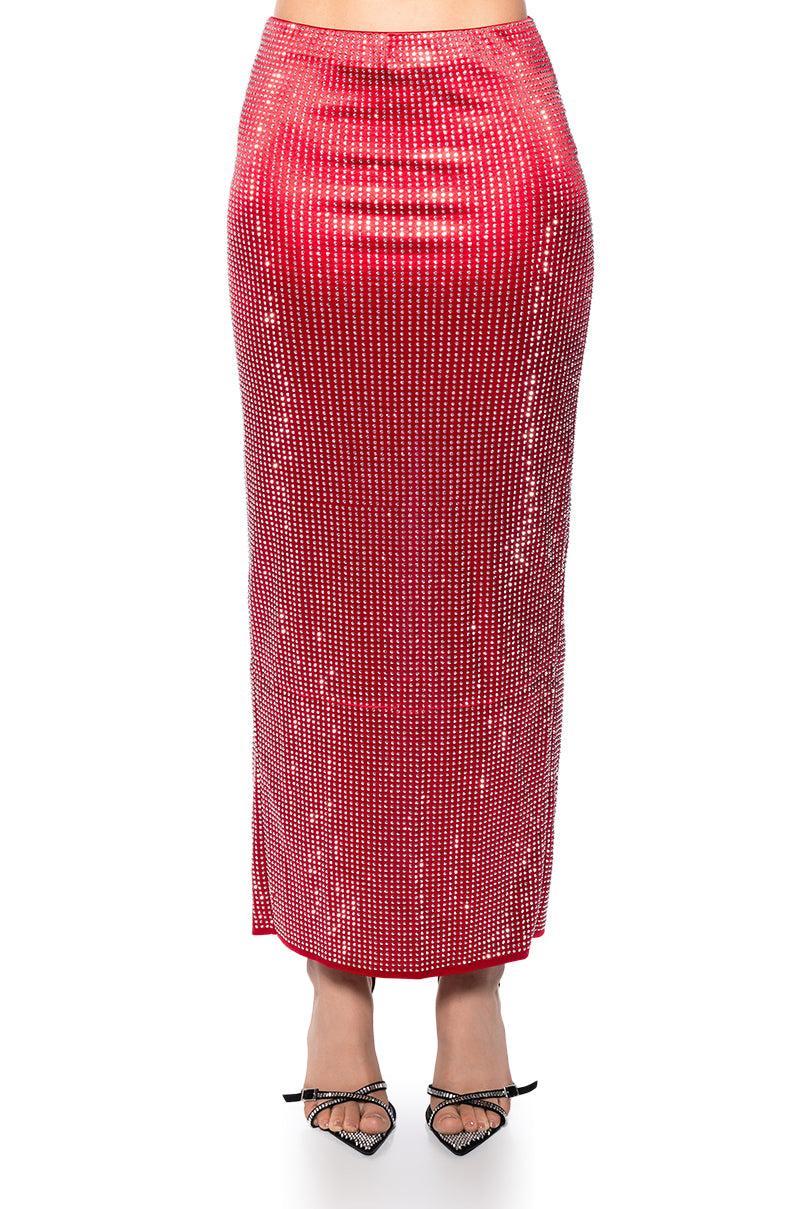 DECISION MAKER RHINESTONE TUBE TOP IN RED Product Image