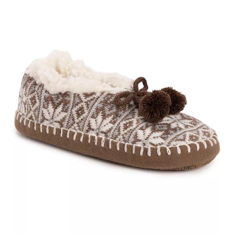 Womens MUK LUKS Patterned Sherpa Ballerina Slippers Product Image