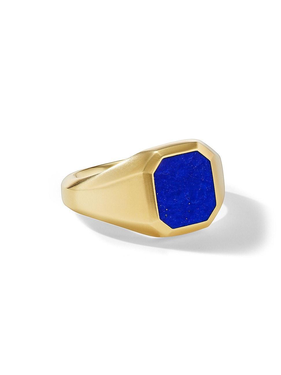 Mens Streamline Signet Ring in 18K Yellow Gold Product Image