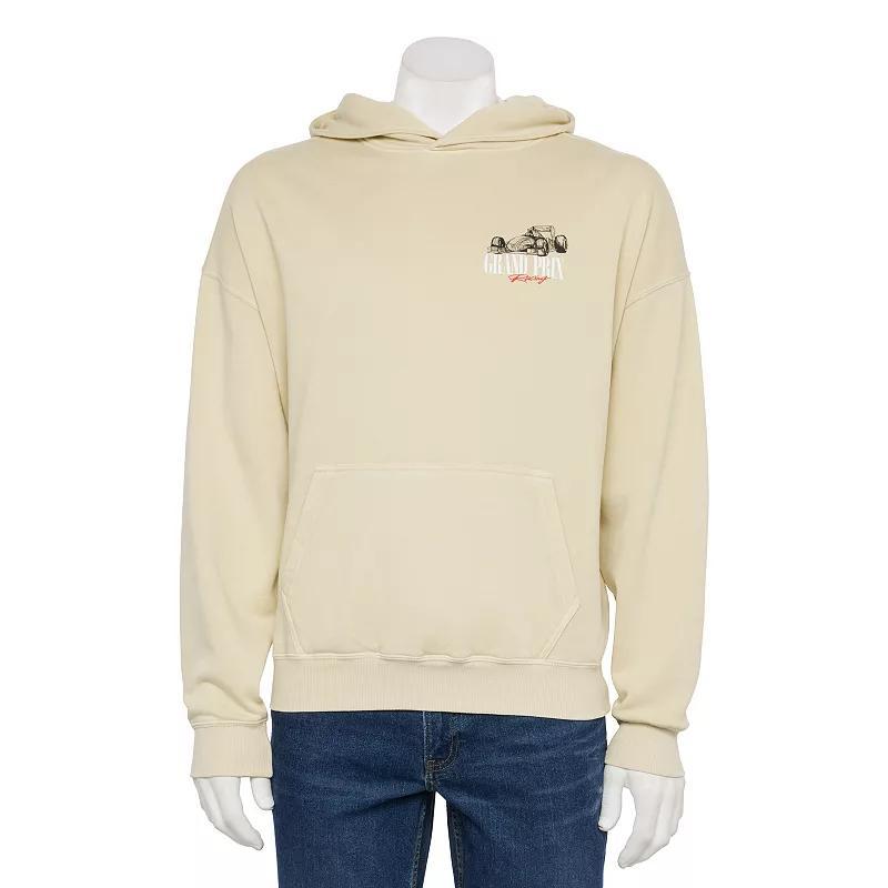 Mens Retrofit Washed Fleece Graphic Hoodie Ivory product image