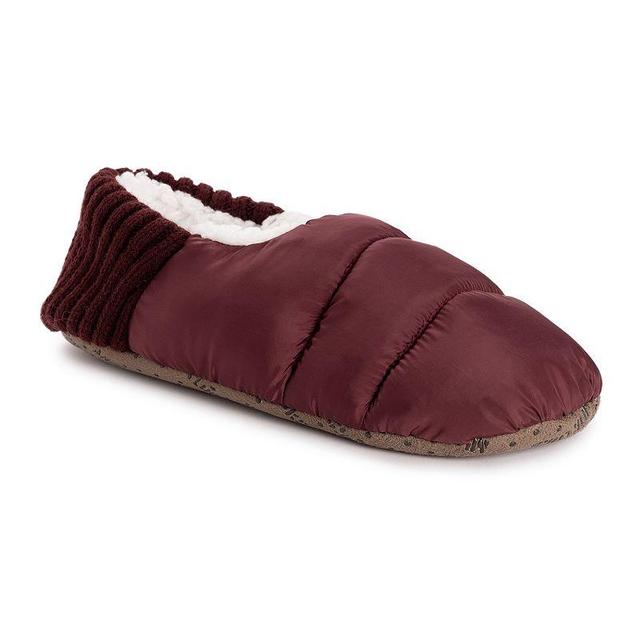 Womens MUK LUKS Quilted Bootie Slippers Red Product Image