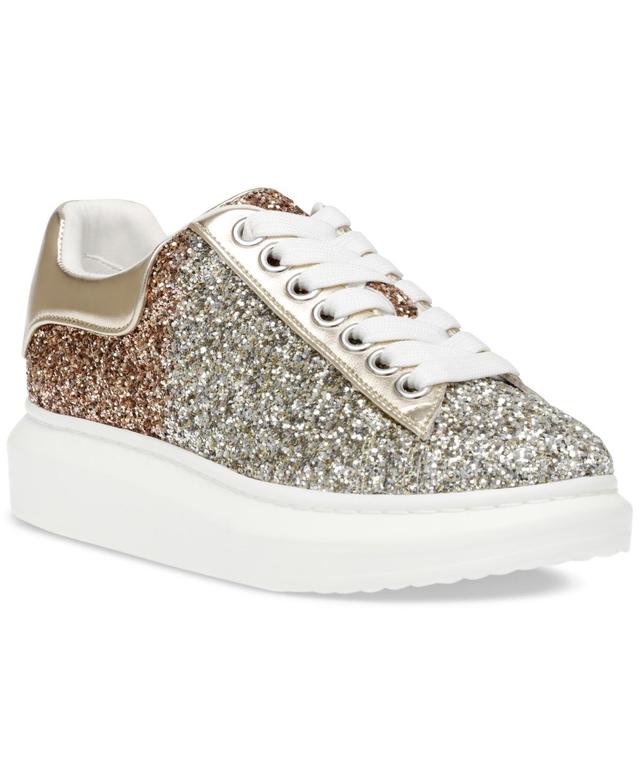 Steve Madden Glacer-R Rhinestone Detail Platform Sneakers Product Image