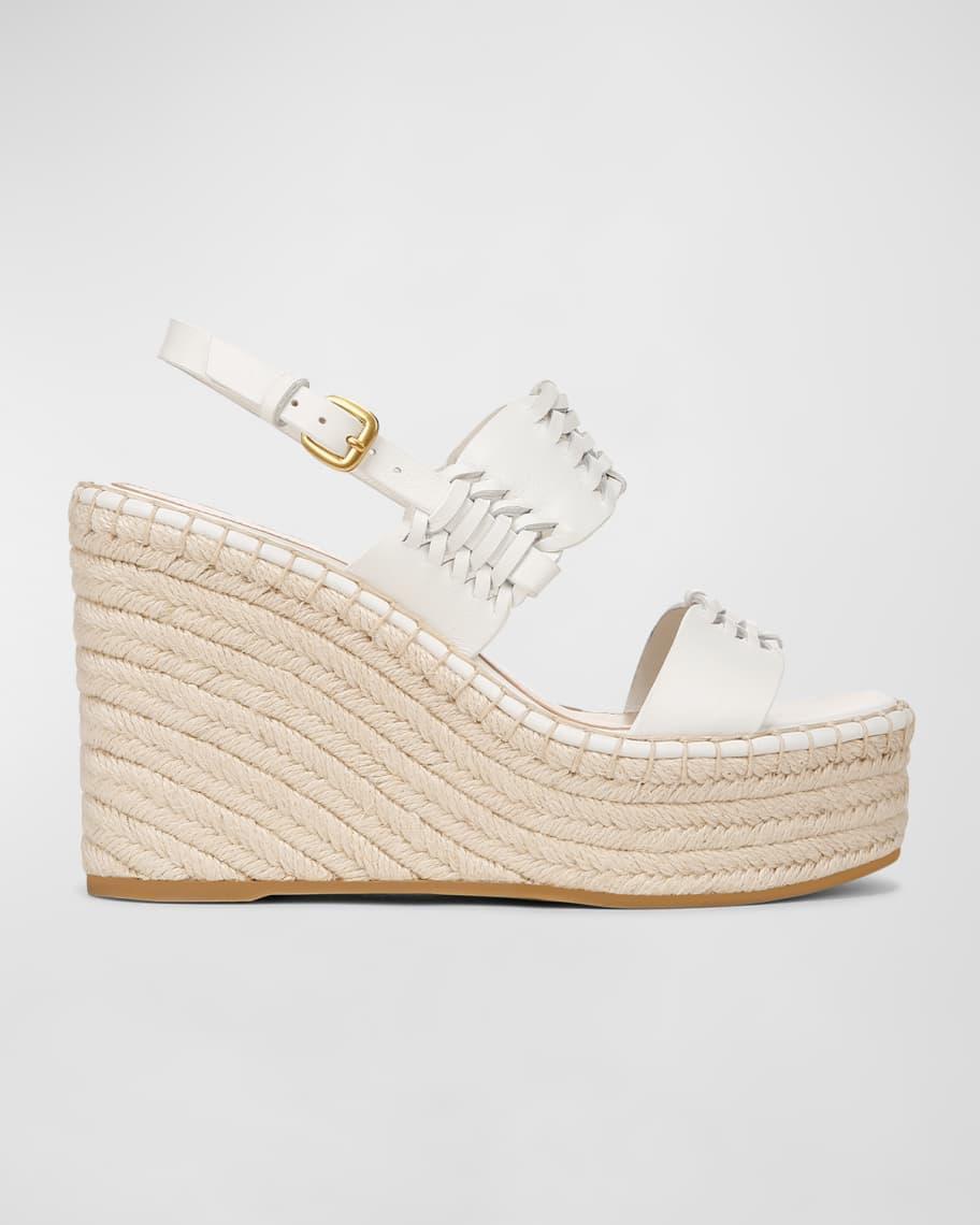 Riya Woven Leather Wedge Espadrilles product image