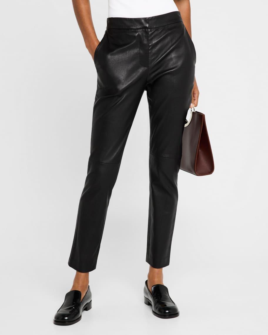 Cropped Skinny Leg Leather Pants product image