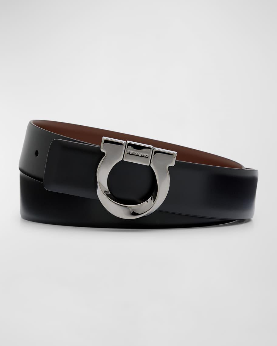 Men's Reversible Leather Gancio-Buckle Belt Product Image