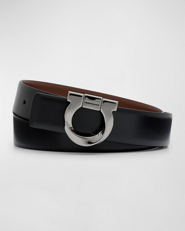 Mens Reversible Leather Gancio-Buckle Belt Product Image