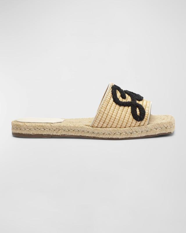 Emilien Embroidered Raffia Espadrille Sandals Product Image