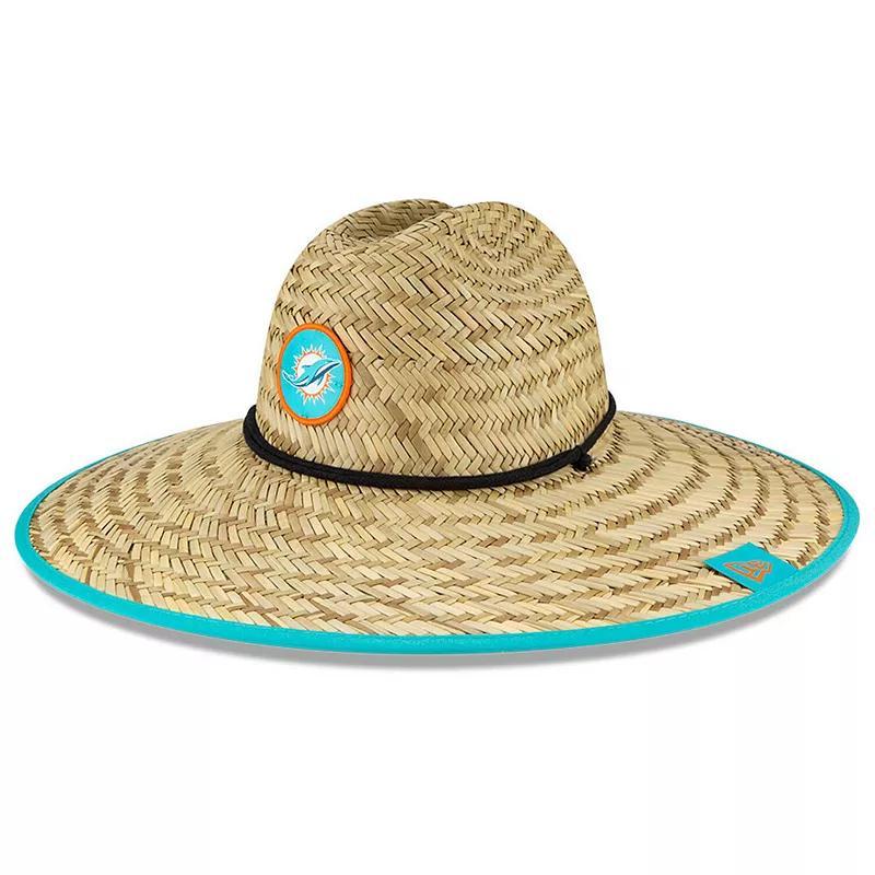 Mens New Era Natural Miami Dolphins 2020 NFL Summer Sideline Official Straw Hat Product Image