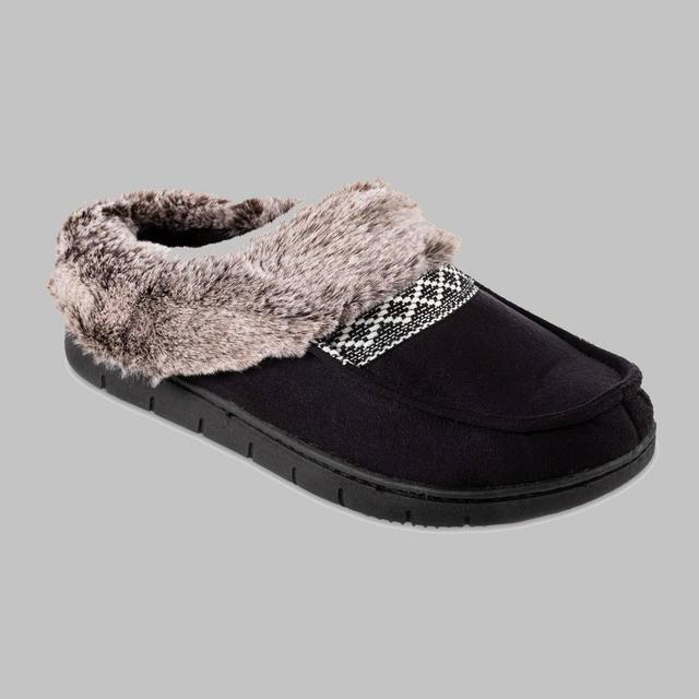 isotoner Faux-Fur Womens Memory Foam Comfort Hoodback Slippers Dark Brown Product Image