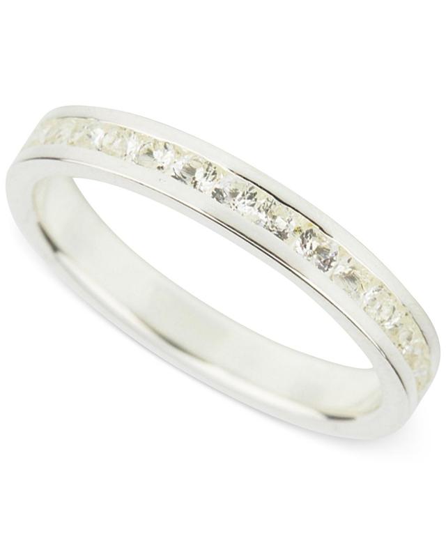 White Topaz (1 c.t.t.w.) Channel-Set Eternity Band in Sterling Silver Product Image