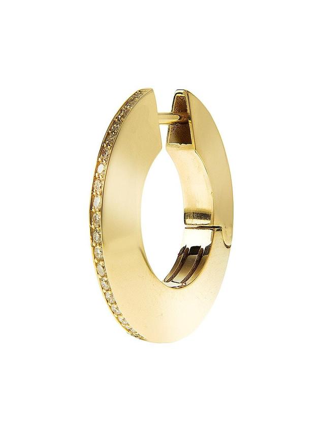 Womens Spin Me Round 14K Yellow Gold & 0.15 TCW Diamond Single Hoop Earring Product Image