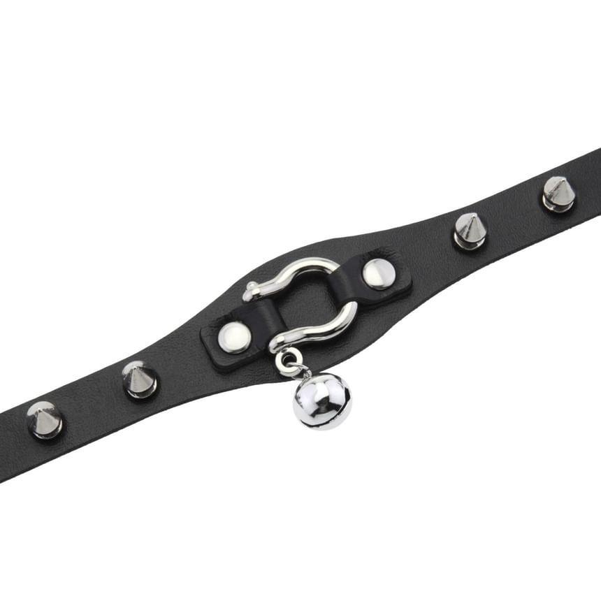 Studded Faux Leather Choker Product Image