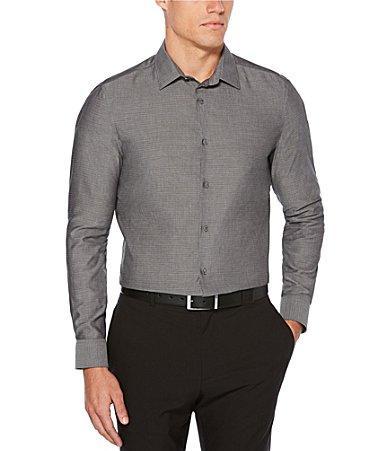 Perry Ellis Slim-Fit Solid Dobby Wrinkle-Resistant Water-Repellent Long Product Image