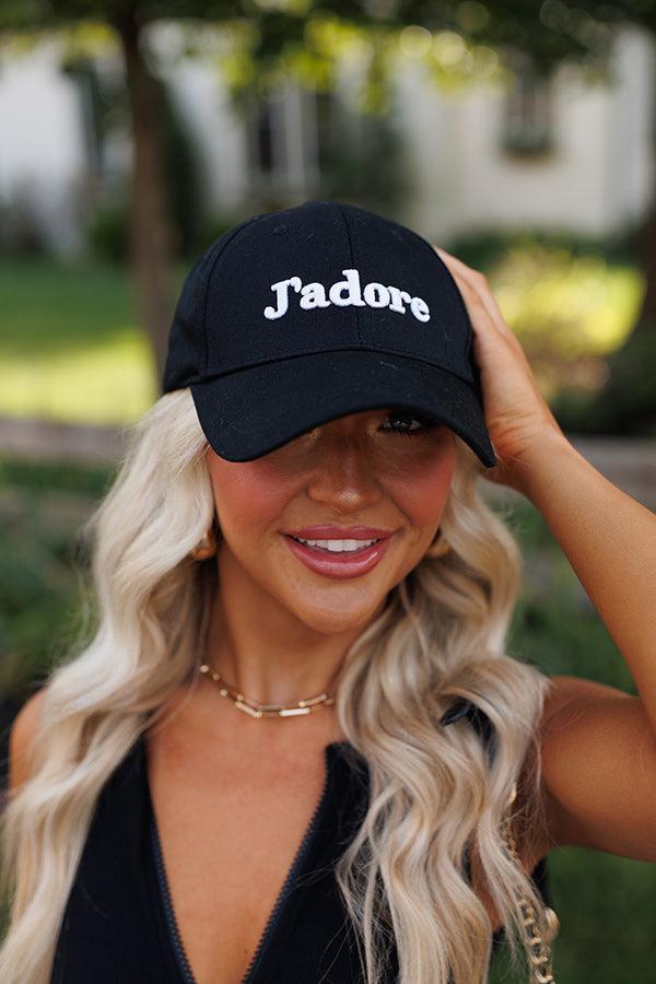 J'adore Embroidered Baseball Cap In Black Product Image