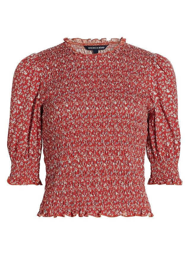 Womens Langston Floral Smocked Top Product Image