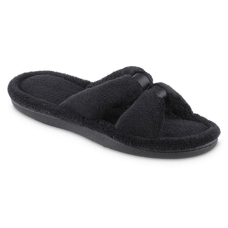 Womens isotoner Memory Foam Microterry X-Slide Slippers with Satin Trim Product Image