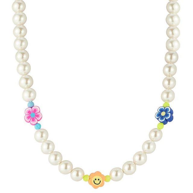 Sunkissed Sterling 14k Gold Over Silver Flower Freshwater Cultured Pearl Necklace, Womens Multi Tone Product Image