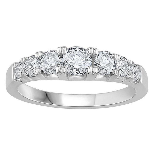 Diamond Medley 14k White Gold 1 Carat T.W. Lab-Grown Diamond Anniversary Ring, Womens 14k Whgold Product Image