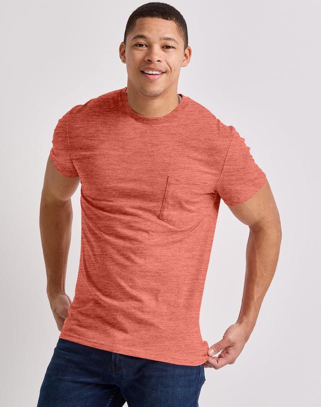 Hanes Originals Mens Tri-Blend Pocket T-Shirt Sandalwood Red Heather S Product Image