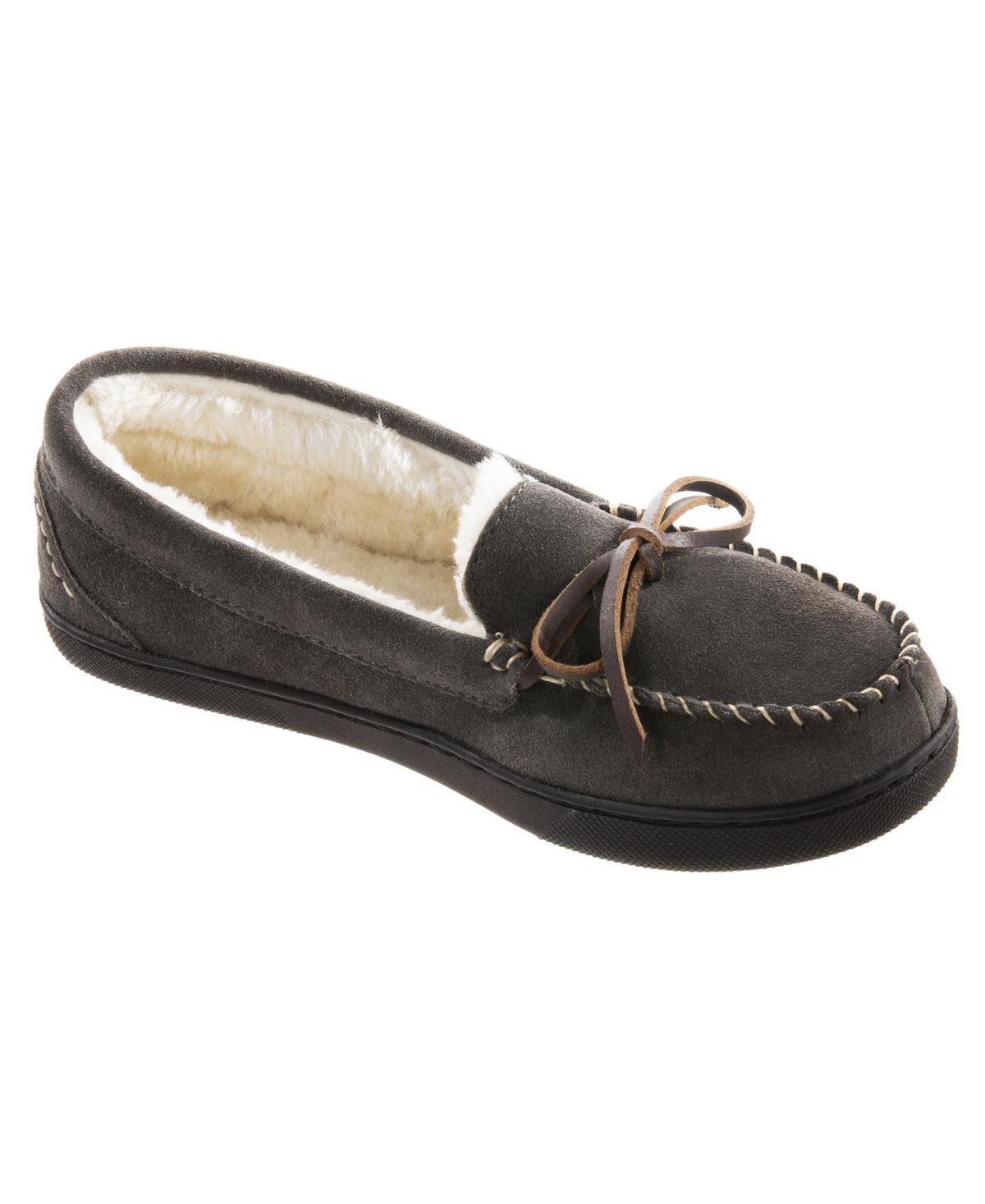 Isotoner Women's Genuine Suede Moccasin Slippers - Tan L Product Image