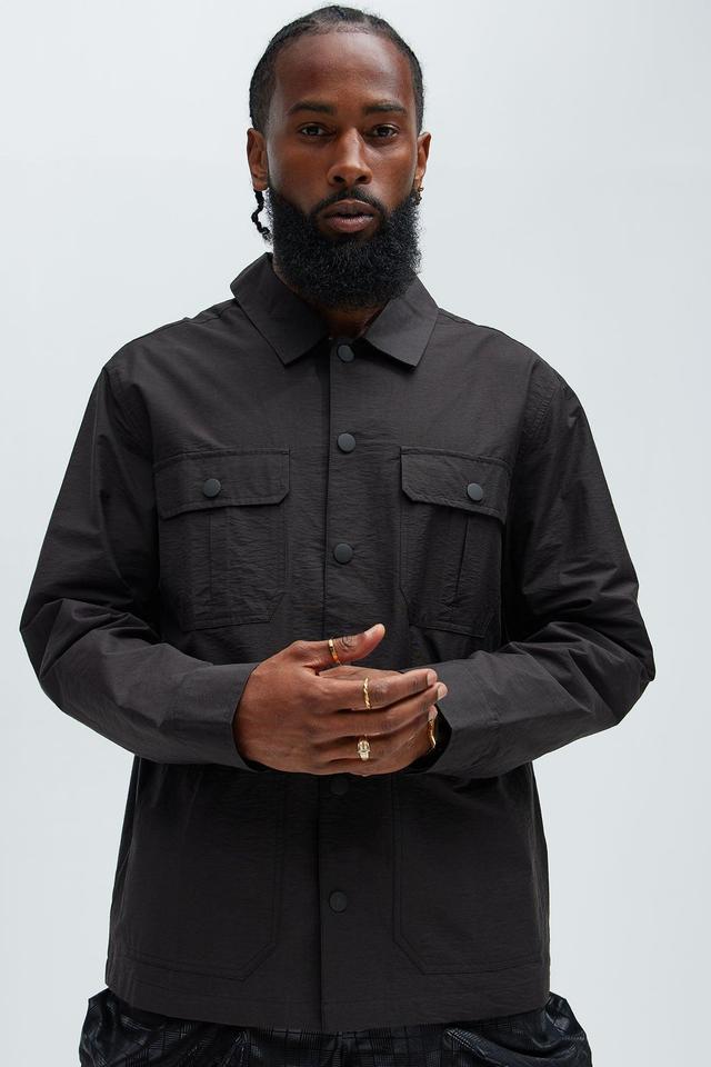 Top Tech Button Up Shirt - Black Product Image