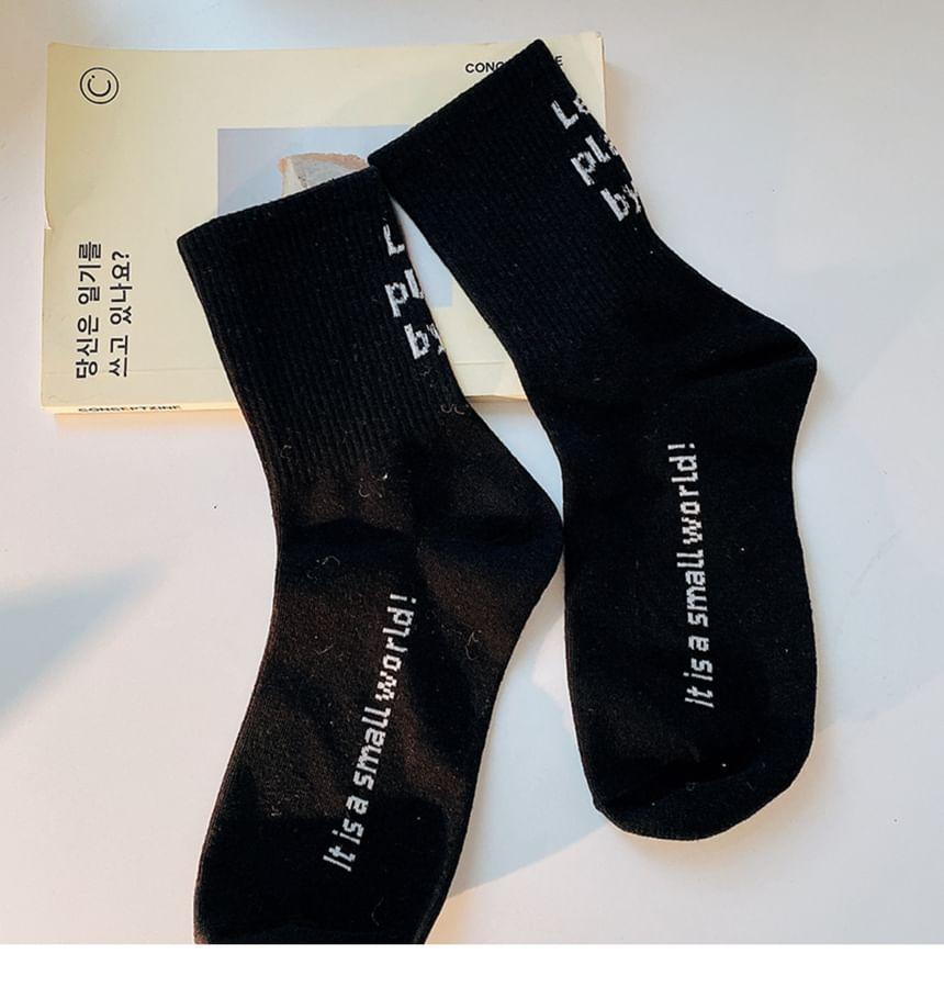 Lettering Crew Socks Product Image