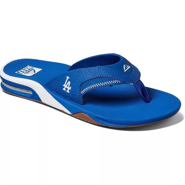 Mens REEF Los Angeles Dodgers Fanning Bottle Opener Sandals Product Image