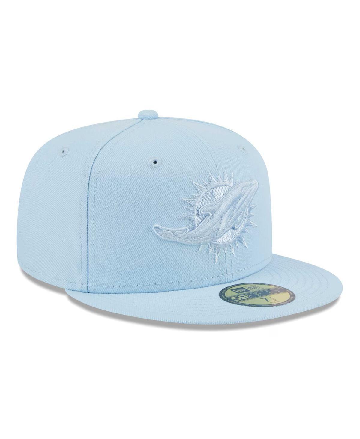 New Era Mens Light Blue Miami Dolphins Color Pack 59fifty Fitted Hat Product Image