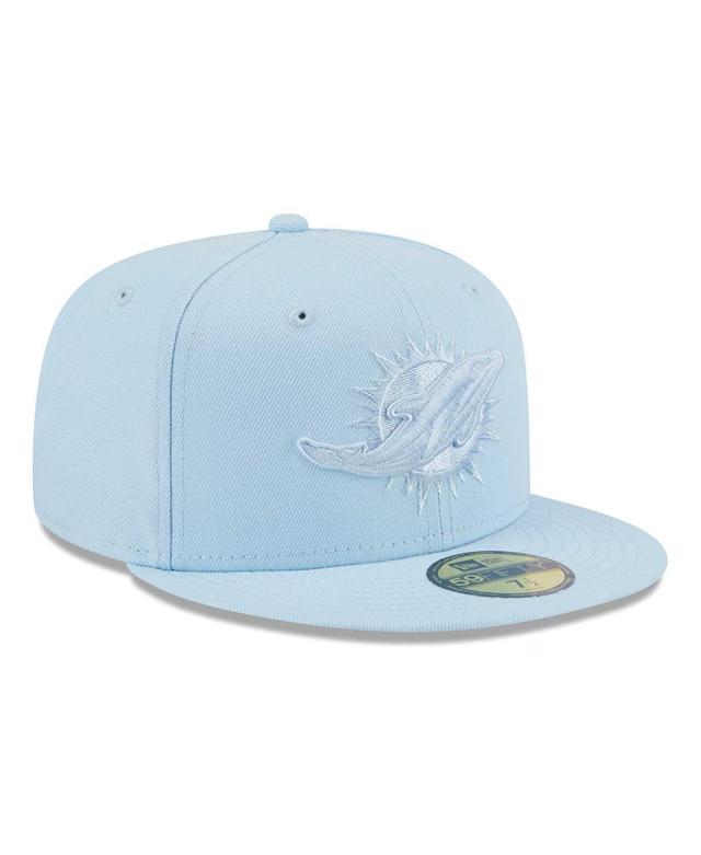 New Era Mens Light Blue Miami Dolphins Color Pack 59fifty Fitted Hat Product Image