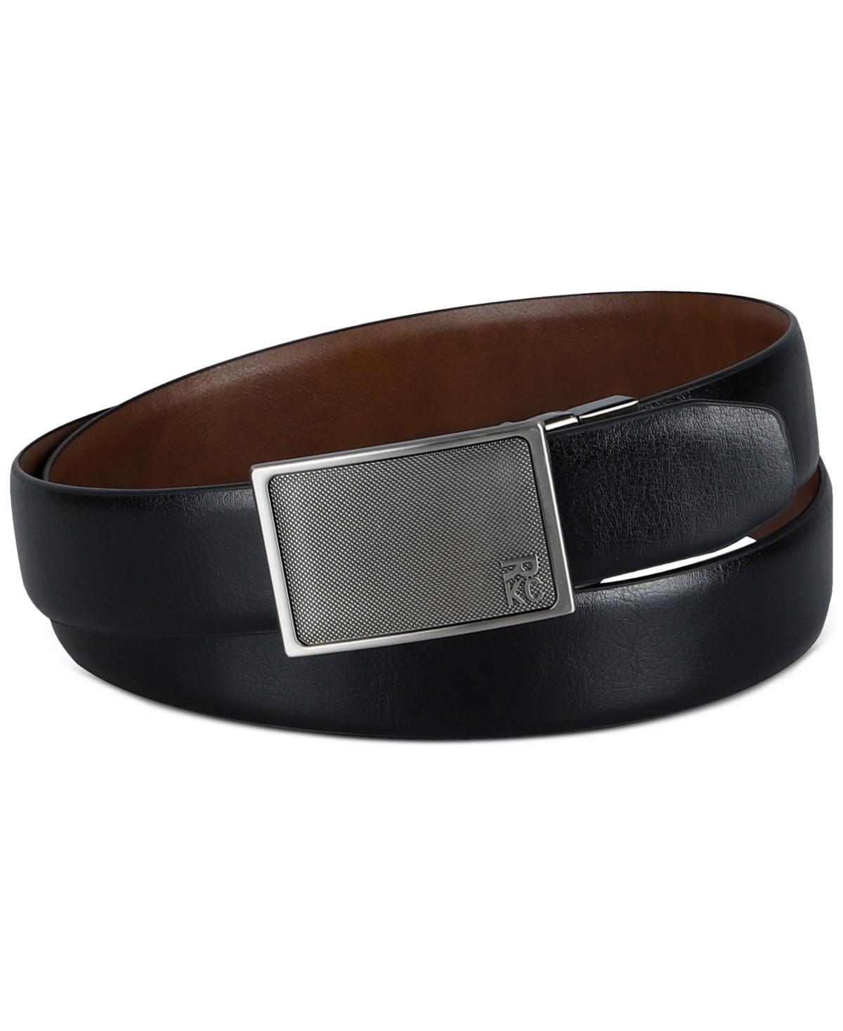 Kenneth Cole Reaction Mens Reversible Faux-Leather Compression-Buckle Belt - Black Product Image