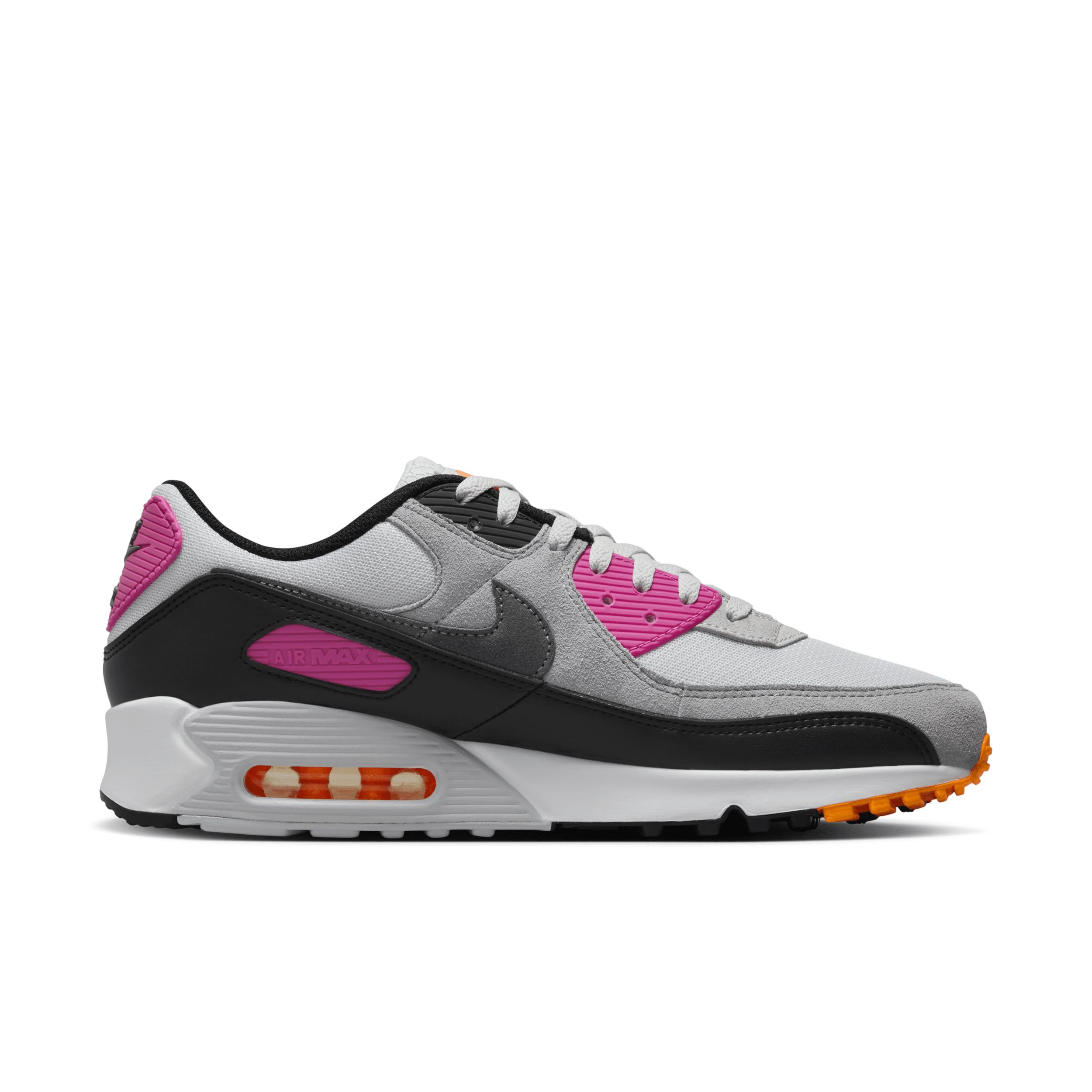 Nike Mens Air Max 90 - Running Shoes White/Wolf Grey/Pink Foam Product Image